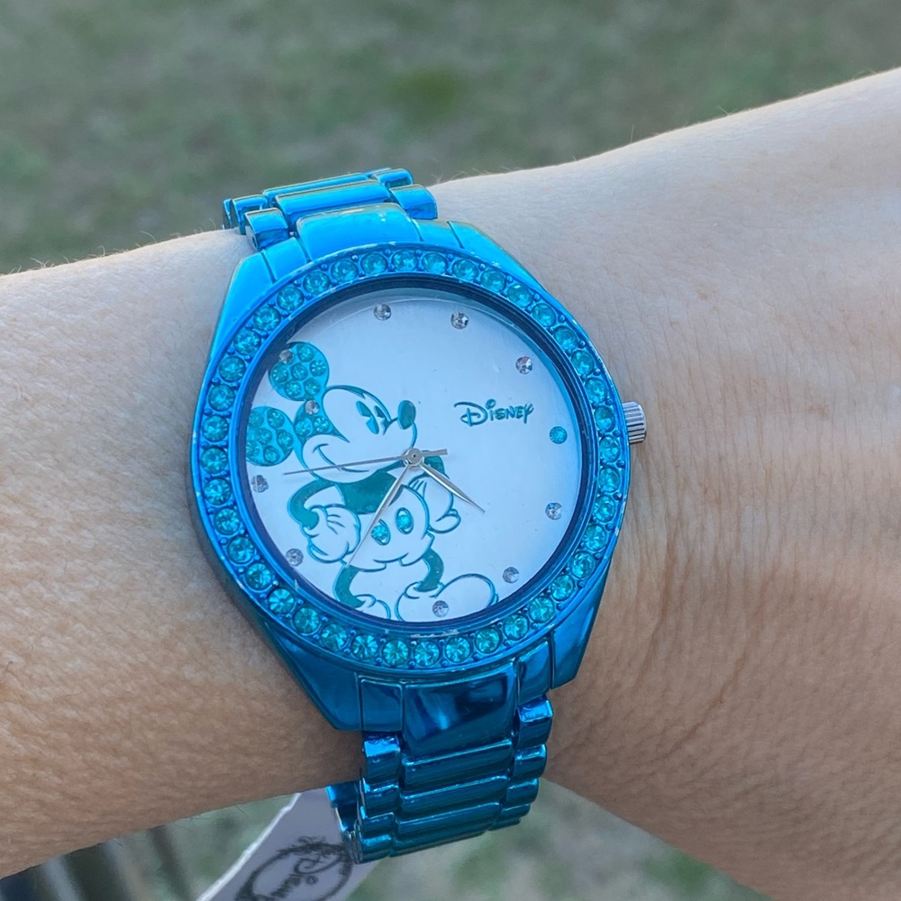 Disney Mickey Mouse Watch metallic teal Color fully functioning New with tags